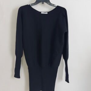 ALLUDE 100% Cashmere Black Long Sleeve